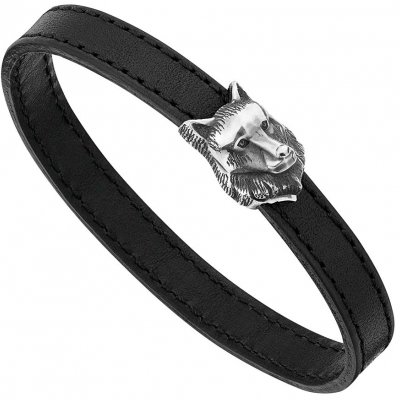 Montblanc 12379068 Bracelet, Leather & Silver, (L)