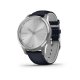 Garmin Vivomove Luxe, Silver-Navy, Leather 010-02241-20 42 mm, Zafírové sklíčko, Vode odolnosť 50M