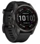 Garmin Fénix 7 S Sapphire Solar, Carbon Gray DLC Titanium, Black Band 010-02539-25 42 mm, Touch screen, Solar