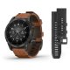 Garmin Epix (Gen 2), Sapphire, Black, Carbon Gray DLC Titanium, Leather Band 010-02582-30 47 mm, AMOLED display