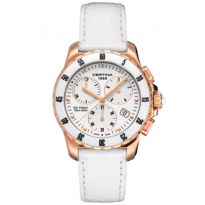 Certina DS First C014.217.36.011.00 LADY CERAMIC, Quartz Chronograph, 34.8 mm