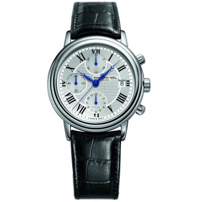Raymond Weil Maestro 7737-STC-00659 Automatic Chronograph, 42 mm, Leather Strap