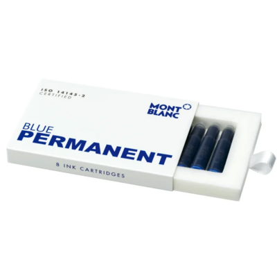 Montblanc 128208 Ink Cartridges, Permanent Blue, 8pcs