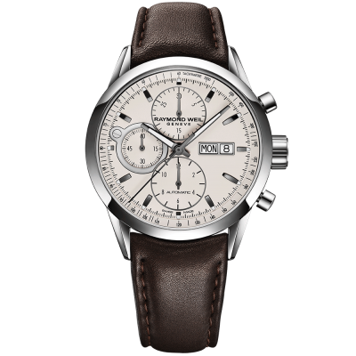 Raymond Weil Freelancer 7730-STC-65112 Automatic Chronograph, 42 mm, Leather Strap