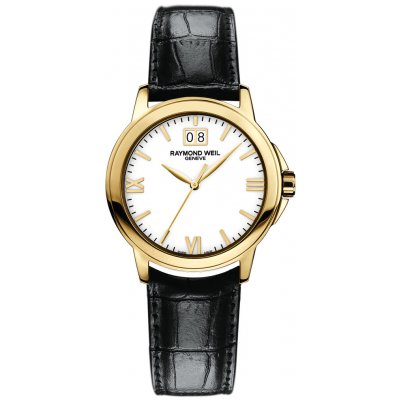 Raymond Weil Tradition 5476-P-00307 Quartz, 39 mm, Leather Strap, Vergoldetes Gehäuse