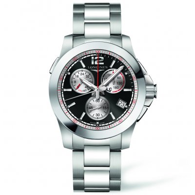 Longines Conquest L3.701.1.45.6 Jumping 1/100th, Quartz Chronograph, 41 mm