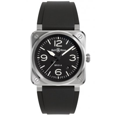 Bell & Ross BR 03 AUTO BLACK STEEL BR03A-BL-ST/SRB Ocel, 42 mm