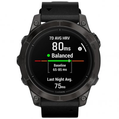 Garmin Epix Pro (g2) Sapphire, 47mm, Carbon Gray DLC Titanium, Black Leather Band 010-02803-30 47 mm, AMOLED display