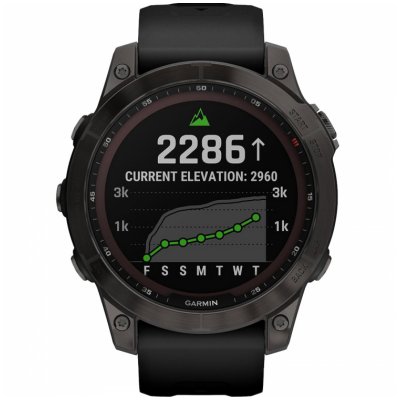 Garmin Fénix 7 Sapphire Solar, Carbon Gray DLC Titanium, Black Band 010-02540-21 47 mm, Dotykový displej, Solar