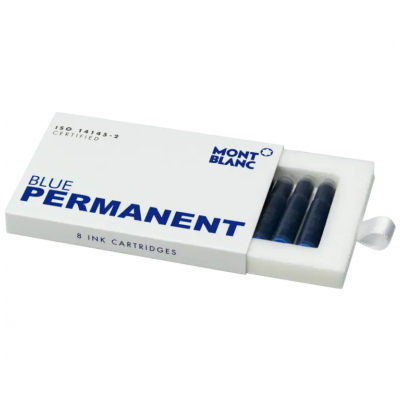 Montblanc 107758 Cartridges, Permanent blue, 8pcs
