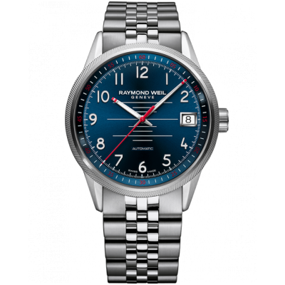 Raymond Weil Freelancer 2754-ST-05500 Automatic, 42 mm, Blue Dial, Red Details