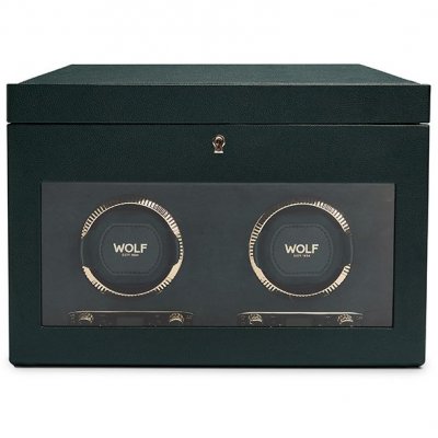 Wolf 1834 British Racing Green Double Watch Winder 792241 Double watch winder, 33.66CM X 19.69CM X 24.77CM