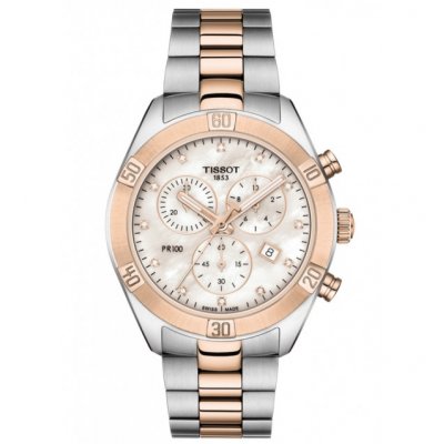 Tissot T-Classic PR 100 T101.917.22.116.00 Quartz Chronograph, Diamonds, 38 mm