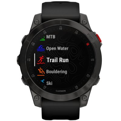 Garmin Epix (Gen 2), Sapphire, Black, Carbone Gray DLC Titanium, Silicone Band 010-02582-11 47 mm, AMOLED displej