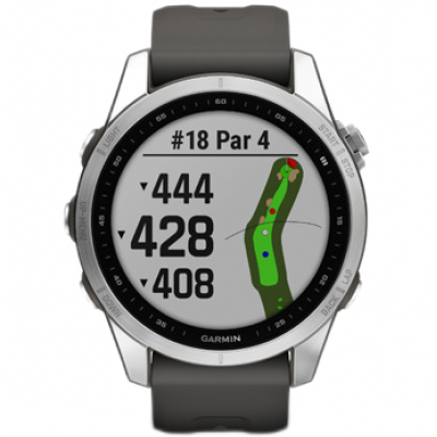 Garmin Fénix 7 S, Silver Stainless Steel, Graphite Band 010-02539-01 42 mm, Touch screen,