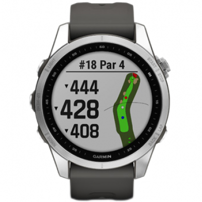 Garmin Fénix 7 S, Silver Stainless Steel, Graphite Band 010-02539-01 42 mm, Dotykový displej