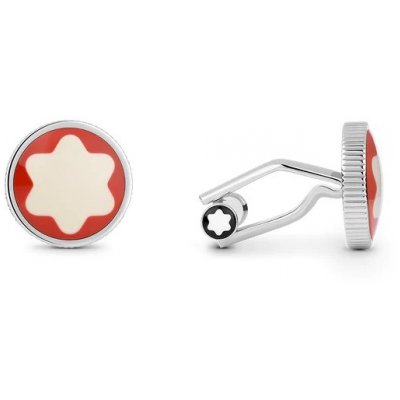 Montblanc 129956 Cufflinks, Rouge et Noir, 16 mm