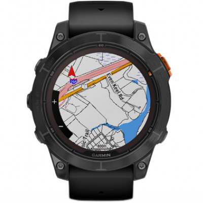 Garmin Fénix 7 Pro Solar, Slate Gray Stainless Steel, Black Band 010-02777-01 