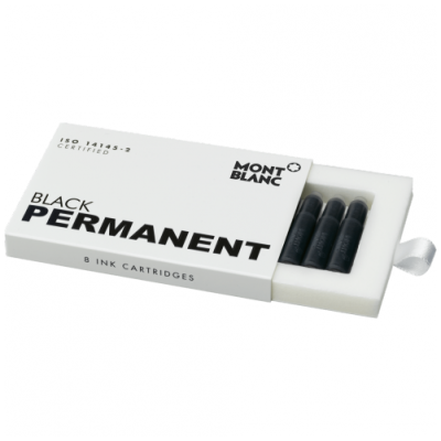 Montblanc 107757 Ink Cartridges, Permanent, Black, 8ks