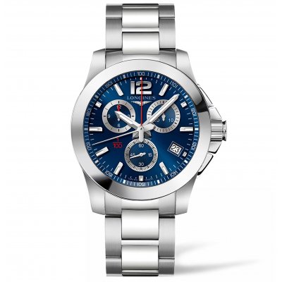 Longines Conquest L3.700.0.49.6 Vodotěsnost 300M, Quartz Chronograf, 41 mm