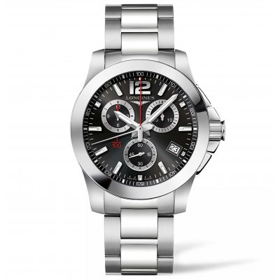 Longines Conquest L3.700.4.56.6 Water resistance 300M, Quartz Chronograph, 41 mm