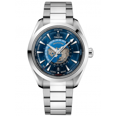 Omega Seamaster Aqua Terra 150M Worldtimer 220.10.43.22.03.001 Manufaktúrni kalibr, Vode odolnosť 150M, 43 mm