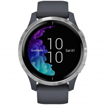 Garmin Venu Silver/Blue 010-02173-03 43 mm, Gorilla Glass, Wasserdicht  50M