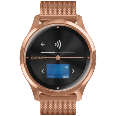 Garmin Vivomove Luxe, 18K Rose Gold, Milanese 010-02241-24 42 mm, Corning Gorilla® Glass, Vode odolnosť 50M